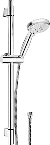 CORNAT Brausegarnitur COMISO - Brausegarnitur mit 5 Strahlarten und Antikalk-Funktion für ein individuelles Duscherlebnis. Ideal für Durchlauferhitzer, inklusive Edelstahl Brauseschlauch und verstellbarem Wandhalter.