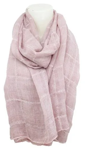 Modischer Damen Schal im Batik-Look m. glitzernden Streifen altrosa ca.70x180cm