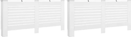 vidaXL Heizkörperverkleidungen 2 Stk. Weiß 172×19×81,5 cm MDF - Zubehör für Klima & Heizen, stilvolle Heizkörperverkleidung aus robustem MDF mit modernem Design und zusätzlichem Platz für Dekoration.