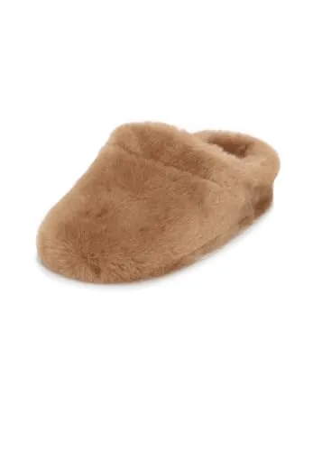 VITAFORM Lammfell Hausschuhe Damen - Warme Pantoffeln für den Winter in Camel, Größe 40 - Kuschelige Lammfell Hausschuhe von VITAFORM, ideal für kalte Tage. Mit einem komfortablen Fußbett und elastischer Einfassung bieten sie optimalen Sitz und Tragekomfort. Perfekt für entspannte Stunden zu Hause.