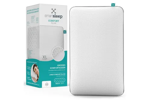 smartsleep Nackenkissen COMFORT PILLOW – Ergonomisches Kissen für optimalen Schlaf - Das smartsleep COMFORT PILLOW bietet ergonomische Unterstützung für Kopf und Nacken. Ideal für Rücken- und Seitenschläfer, sorgt es für ein angenehmes Schlafklima und hohen Komfort dank atmungsaktivem Bezug und formstabilem Memory-Schaum.