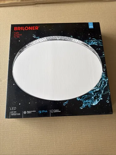 Briloner LED Badleuchte mit Laserloch-Optik, IP44, 18W - Lampen für Bäder und Küchen, spritzwassergeschützt (IP44) mit einzigartiger Laserloch-Optik für einen Glitzereffekt und 1850 Lumen Helligkeit.