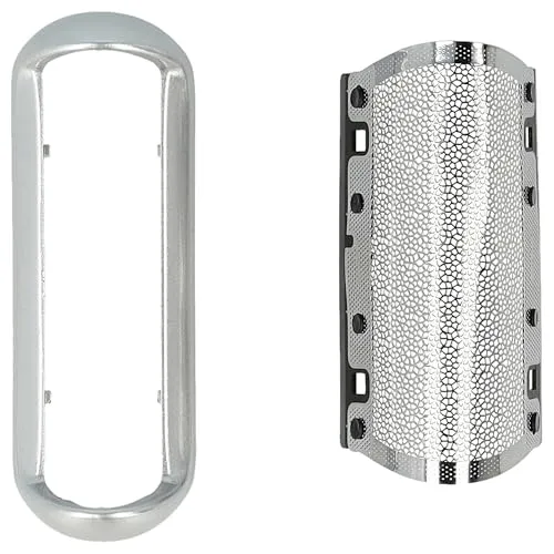 vhbw Scherfolie kompatibel mit Braun MobileShave M-60b, M-60g (Typ 5607), M-60o Elektrorasierer + Rahmen, Silber