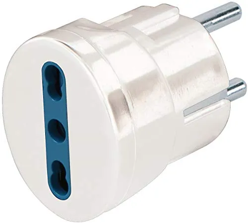 Brennenstuhl, Adapter Schuko weiß IT,Euro => DE