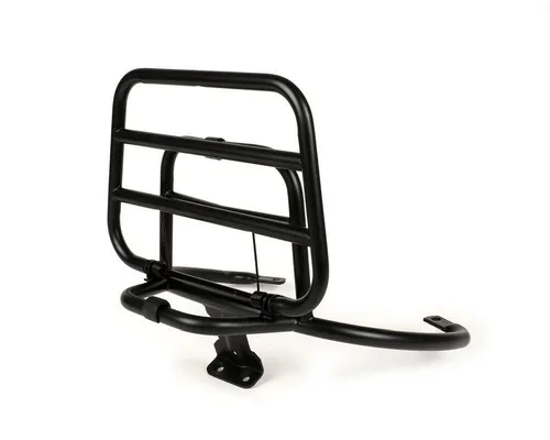MOTONOSTRA Gepäckträger klappbar für Vespa - Motorrad-Gepäckträger & Boxen, schwarz matt, platzsparend und ideal für zusätzlichen Stauraum auf Ihrer Vespa.