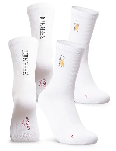 Occulto Herren & Damen Motiv Rennradsocken 2er Pack (Modell: Mathieu), Fahrradsocken Bier 43-46