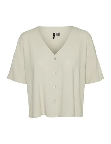 Vero Moda Kurzarmshirt VMJESMILO 2/4 SHIRT WVN GA NOOS mit V-Ausschnitt - Entdecke das lässige Kurzarmshirt von Vero Moda! Mit V-Ausschnitt und figurumspielendem Schnitt ist es ideal für entspannte Freizeitlooks. Die leichte Viskosemischung sorgt für angenehmen Tragekomfort.