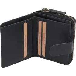 Produktbild Leder Damenbörse, schwarz