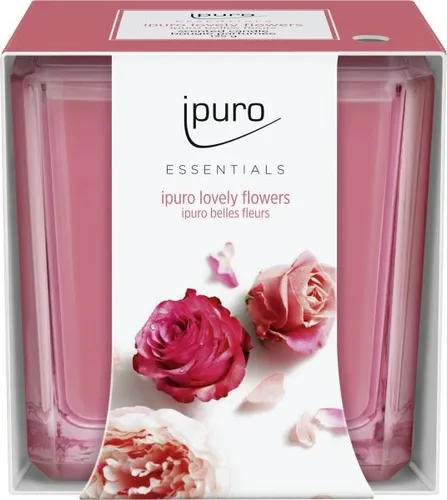 ipuro ESSENTIALS Duftkerze Lovely Flowers 125 g Kerze Glas Duft Kerze Kerzen