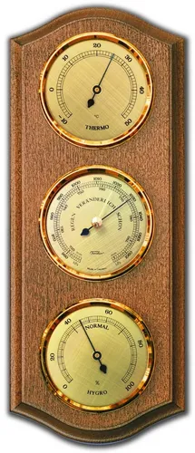 Fischer 9176-31 Wetterstation - Präzise Wetterstation mit elegantem Uhrengehäuse in Braun. Ideal für die tägliche Wetterbeobachtung und stilvolle Raumgestaltung.