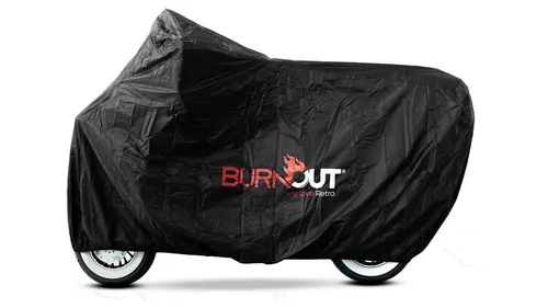 Burnout Fahrradschutzhülle Abdeckplane Motorroller Motorrad We Love Retro M 180x80x130 (LxBxH)