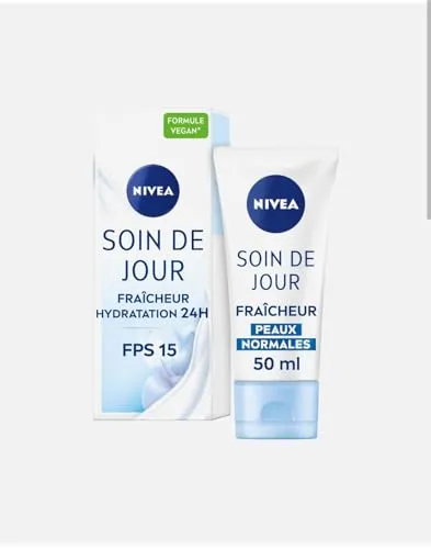 Nivea Tagespflege, Frische, feuchtigkeitsspendend, 24 Stunden, für normale Haut, SPF15, 50 ml
