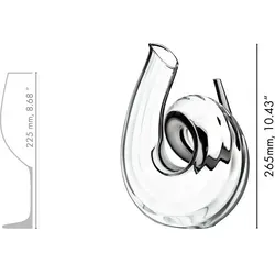 Riedel Decanter Curly Fatto a Mano - Eleganter Geschirr-Dekanter aus feinem Kristallglas, handgemacht und bleifrei. Perfekt zum Dekantieren von Weinen für ein volles Geschmackserlebnis bei romantischen Dinners.