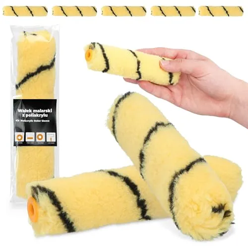 5x Farbroller 15 cm Ersatzrolle Farbwalze Wandfarbe Decke Malerrolle Malerwalze Streichen Malen Farbe Lackier Polyacryl Malerzubehör Renovierung Robust