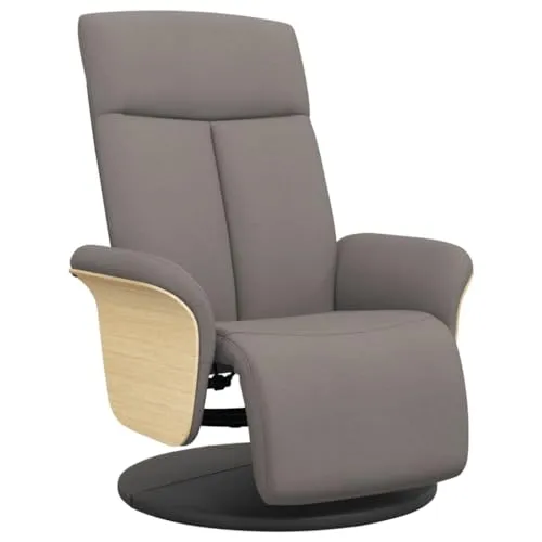 vidaXL Relaxsessel mit Fußteil Taupe Stoff - Fernseh- & Relaxsessel mit manueller Liegefunktion und 360° Drehbarkeit, ideal zum Entspannen nach einem langen Tag. Robuster Rahmen und dicke Polsterung für höchsten Komfort.
