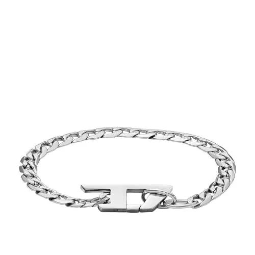 DIESEL Herren-Gliederarmband Edelstahl, DX1496040 - Armbänder für Herren, aus rostfreiem, poliertem Edelstahl mit Karabinerverschluss für einen sicheren und stilvollen Sitz.