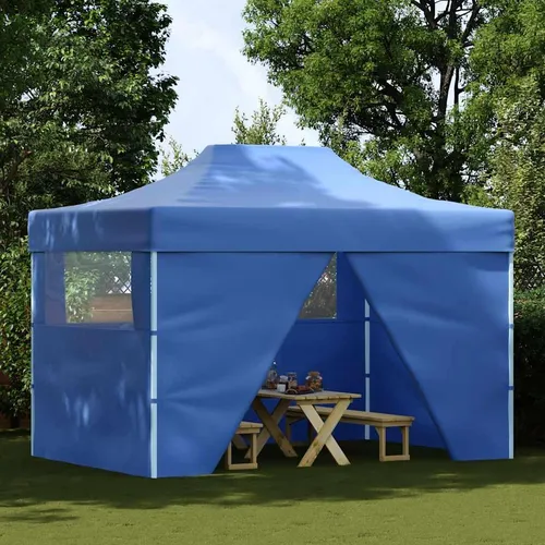 vidaXL Faltzelt Pop-Up 3x4,5 m Blau mit 4 Seitenteilen
