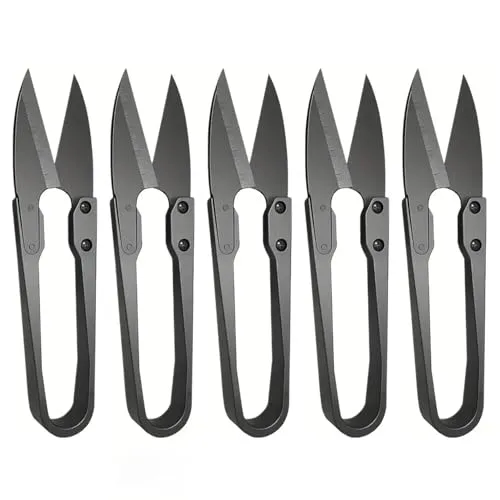 iCovalescent 5 StückeTrimmschere, Gartenschere, Beschichtete Premium Ernteschere Edelstahl, Trimmschere Bonsaiwerkzeug Bonsai Schere Schneiden Tuch Werkzeug zum Nähen Gardering