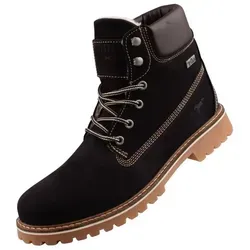 MUSTANG Herren Tex Stiefel Schwarz EU 46 - Robuste Wanderschuhe - Wanderschuhe mit Kunstleder-Obermaterial und warmem Tex-Futter, ideal für kalte Tage und Outdoor-Aktivitäten.