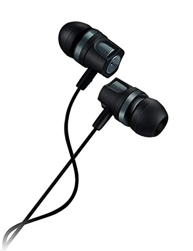 CANYON Stereo-Kopfhörer mit Mikrofon, Bass-gesteuerter Sound, im Ohr verdrahtet, Kabellänge 1,2 m, Schwarz/Rot