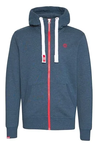 !Solid SDBenn High Neck Herren Zip-Hoodie Sweatjacke Kapuzenjacke Hoodie mit Kapuze Reißverschluss Kängurutasche Baumwollmischung Regular fit, Größe:S, Farbe:Insignia Blue Melange (8991)