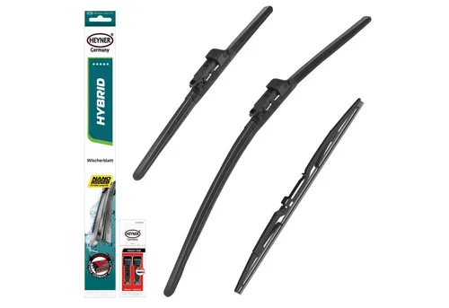 HEYNER Scheibenwischblätter für OPEL ZAFIRA B (Set, 3-St.) - Scheibenwischer Set mit 2x Frontwischern und 1x Heckwischer, maßgeschneidert für OPEL ZAFIRA B. NANO-Graphit-Technologie sorgt für leises, streifenfreies Wischen bei allen Witterungsbedingungen.