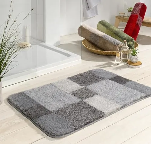 Kleine Wolke Badteppich JOANA 90x60 cm in silber von Kleine Wolke