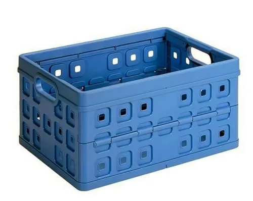Sunware Square Klappbox faltbar stabil 32L – 49×36×24,5 cm – Robuste Klappkiste mit integrierten Handgriffen – Faltbare Klappbox – Blau