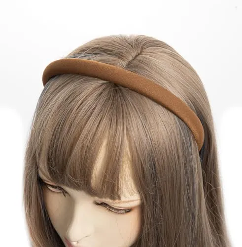axy Haarreif aus Stoff mit feinen Metallicfäden - gepolstert - Wunderschön Damen Stirnband Haarschmuck Haarreifen HRK7B (Braun)