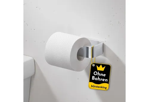 Bürstenking Toilettenpapierhalter ohne Bohren, Selbstklebender Klopapierhalter, WC-Rollenhalter, 3M-Kleber