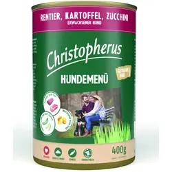 Christopherus Hundemenü mit Rentier, Kartoffel & Zucchini