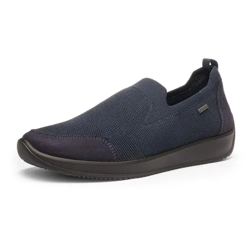 Ara LISSABON Slip-On Sneaker, Komfortweite G in Blau - 38 EU (5 UK) - Halbschuhe in Komfortweite G, atmungsaktiv und wasserabweisend dank GORE-TEX®. Ideal für den Alltag mit gepolsterten, herausnehmbaren Innensohlen.