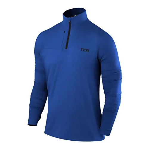 TCA Funktionsshirt Herren Langarm - Fusion Pro Quickdry - Activewear-Shirt für Herren, atmungsaktiv mit D.R.Y.-Technologie für schnellen Schweißtransport, ideal für Laufen und Fitness. Mit Reißverschlusstasche und elastischen Daumenlöchern für optimalen Komfort.