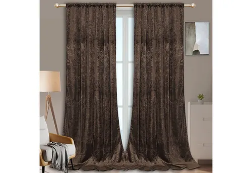 Rosnek Vorhang Luxuriöser, geblümter Samt, für Wohnzimmer Schlafzimmer Deko (2 St), Stangendurchzug, verdunkelnd, H×B: 183×132,213×132,244×132,274×132,304×132