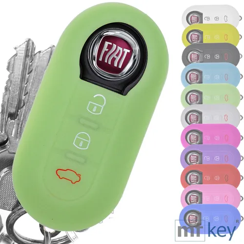 Schlüssel Hülle GLOW GRÜN für FIAT QUBO DOBLO BRAVO 500C 500L OPEL COMBO D