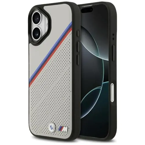 CG MOBILE BMW M Tricolor Metal Logo, kompatible mit MagSafe Hülle für iPhone 17 (Grau)
