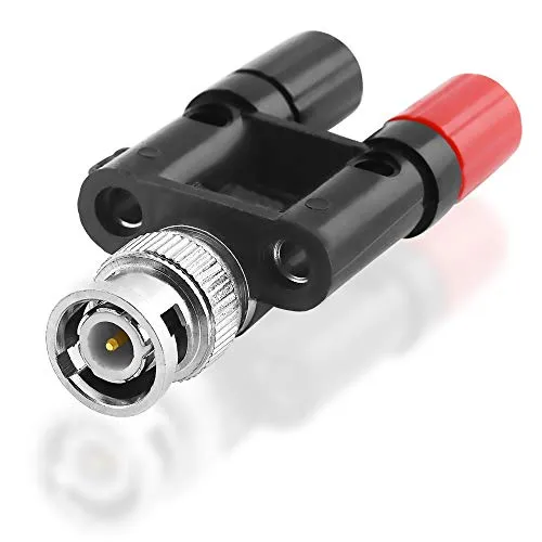 BestPlug Coaxial BNC Adapter Verbindungsstück, 1 BNC Stecker männlich auf 2 Bananen-Buchse Kupplung weiblich, Schwarz