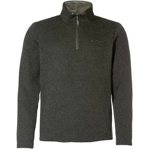 Vaude Herren Mens Tesero Pullover II Wander-Shirt, Khaki, L EU - Nachhaltiger Pullover aus 100% recyceltem Polyester, ideal für Wanderungen und Reisen, mit Stehkragen und kurzem Reißverschluss für optimalen Tragekomfort.