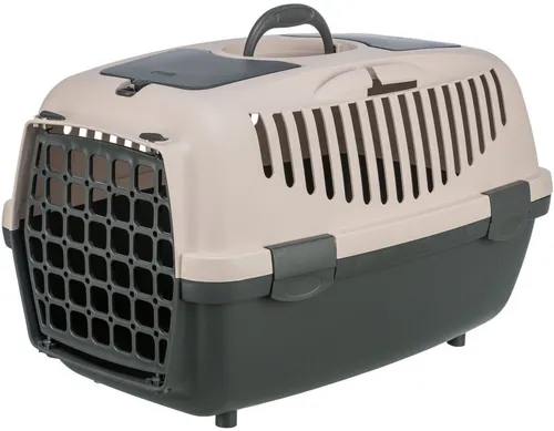 Trixie Transportbox Capri I - dunkelgrau/blush - Hundebox für kleine Hunde bis 6 kg, mit optimaler Belüftung und Sicherheitsgurt-Befestigung. Ideal für Reisen und Ausflüge.