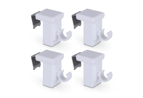 Bestlivings Klemmträger für Caféhausstangen bis Ø 10 mm, Caféhausstangen, (4-tlg), Fensterrahmen 10–27 mm, aus robustem & langlebigem Kunststoff, drehbar