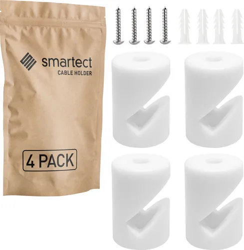 4x Affenschaukel Weiß Aufputz-Kabelhalter Deckenpins Textilkabel Halterung