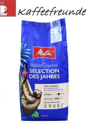 MELITTA BELLA CREMA Selection des Jahres 2025 - 1Kg 100% Arabica - Kaffeebohnen aus Deutschland, 1 kg, mit hervorragendem Aroma und besonders bekömmlich – ideal für Kaffeeliebhaber.