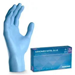 ARNOMED Nitril Blue Einmalhandschuhe, puderfrei, blau 351-XL , 1 Packung = 100 Stück, Größe XL