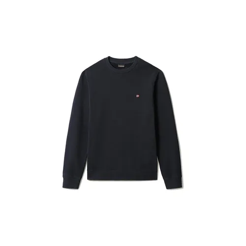NAPAPIJRI BAILS CREW 1 Herren Sweatshirt - Dunkelblaues Sweatshirt mit Crewneck und gerippten Details, ideal für lässige Looks und hohen Tragekomfort.