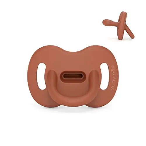 Suavinex, Schnuller aus Silikon, für Babys 0-6 Monate, Schnuller mit physiologischem Sauger Sx Pro, Symmetrisch, Superweich und Flexibel, Einschlafschnuller, Colour Essence, Orange