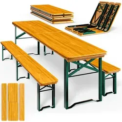 Casaria Bierzeltgarnitur 3-tlg. Klappbar 220 cm