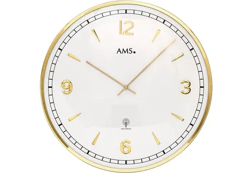 AMS 5609 Funkwanduhr modern 40 cm in gold von AMS