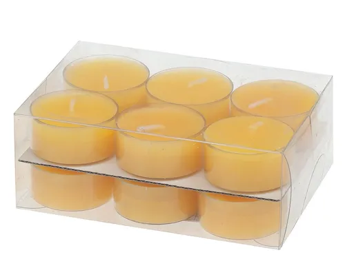 Steinhart Kerzen Teelicht Teelichter in Kunststoffhülle Gelb 18/38mm, 12er-Pack