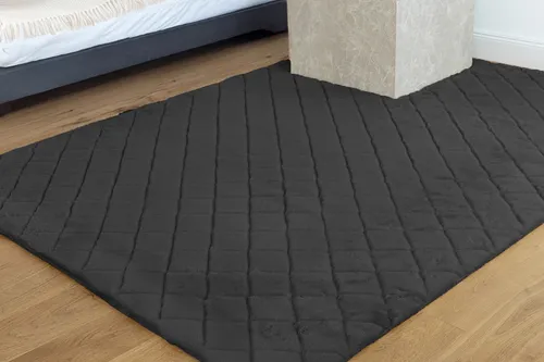 Padiro Teppich Imala 125, rechteckig - Flauschiger Teppich in Schwarz mit besonders weicher Haptik und geprägtem Muster, ideal für ein gemütliches Ambiente. Maße: 160 cm x 230 cm x 30 mm.