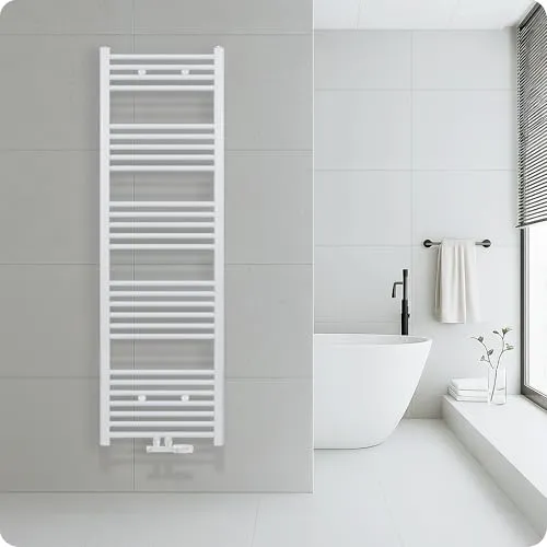 Belrad® Badheizkörper - Moderner Handtuchheizkörper aus Qualitätsstahl - Heizkörper für Badezimmer, aus langlebigem Qualitätsstahl, pulverbeschichtet in Weiß – sorgt für warme Handtücher und ein angenehmes Raumklima.
